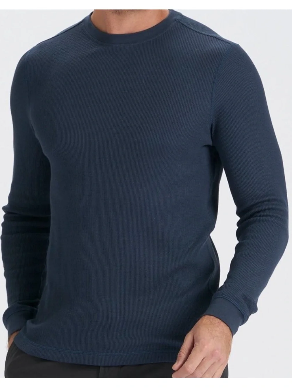 Vuori Men's Waffle Crew Long Sleeve  Navy Large